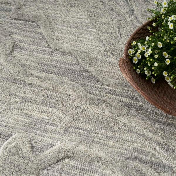 Nourison Graceful Grey Indoor Only Abstract Rug GRU01 Home