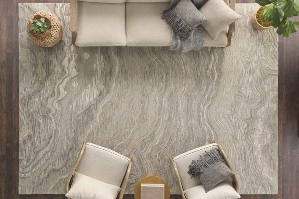 Nourison Graceful Grey Indoor Only Abstract Rug GRU01 Home