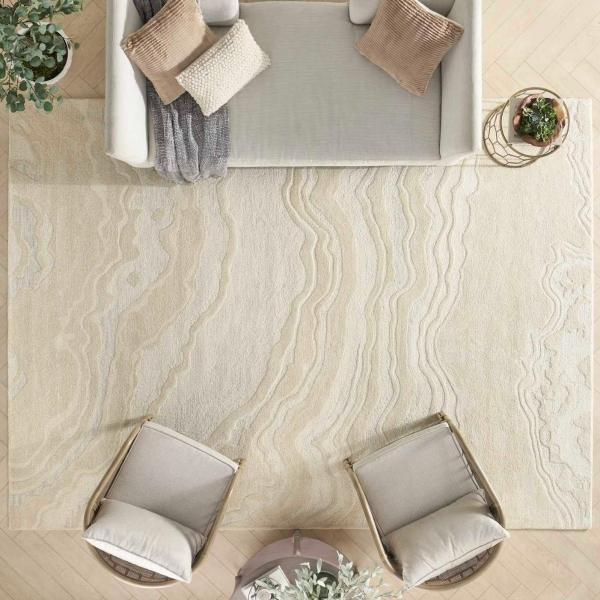 Nourison Graceful Ivory Indoor Only Abstract Rug GRU01 Home