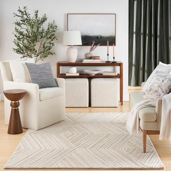 Nourison Graceful Ivory Indoor Only Geometric Rug GRU03 Home