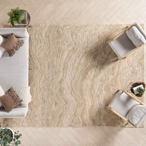 Nourison Graceful Taupe Indoor Only Abstract Rug GRU01 Home