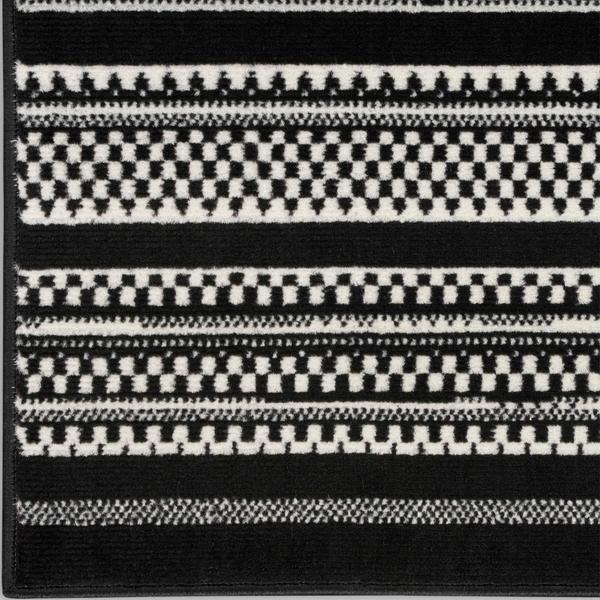 nourison Grafix Black White Indoor only Striped Rug GRF41 Home