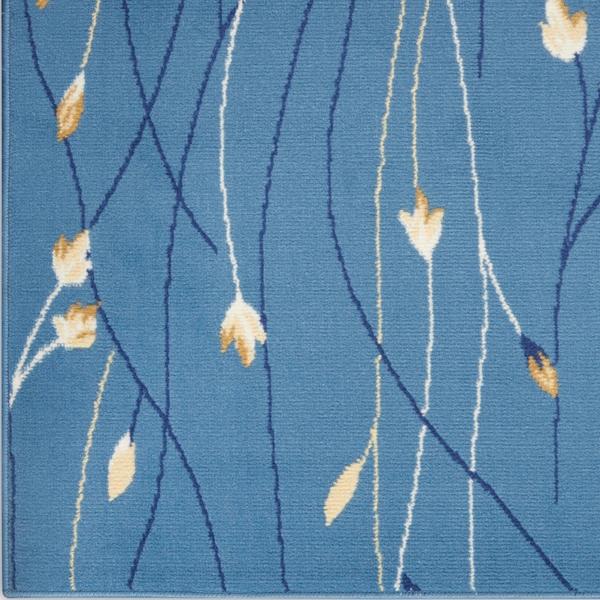 nourison Grafix Contemporary Floral Blue Rug GRF15 Home