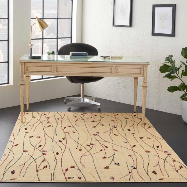 Nourison Grafix Contemporary Floral Cream Rug GRF15 Home