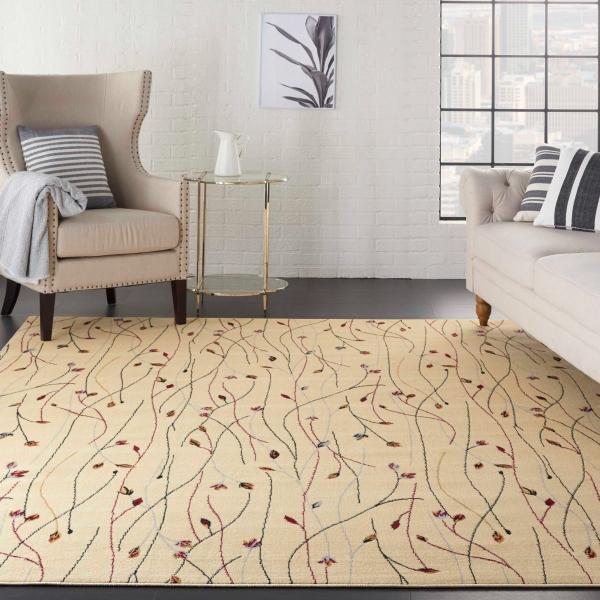 Nourison Grafix Contemporary Floral Cream Rug GRF15 Home