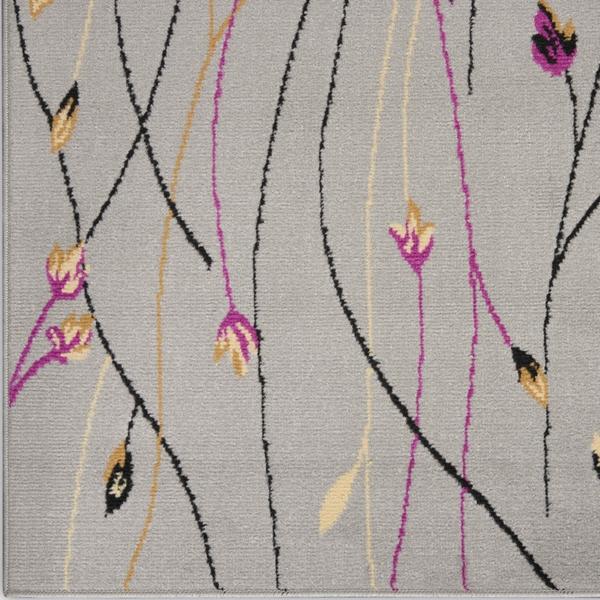 nourison Grafix Contemporary Floral Grey Rug GRF15 Home