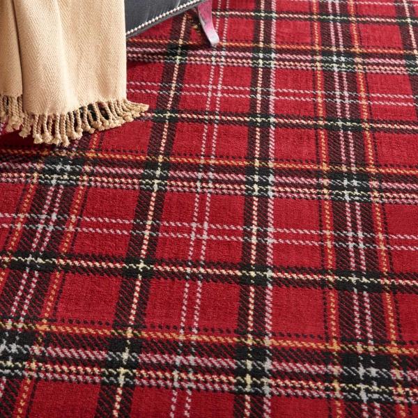 Nourison Grafix Contemporary Plaid Red Rug GRF03 Home