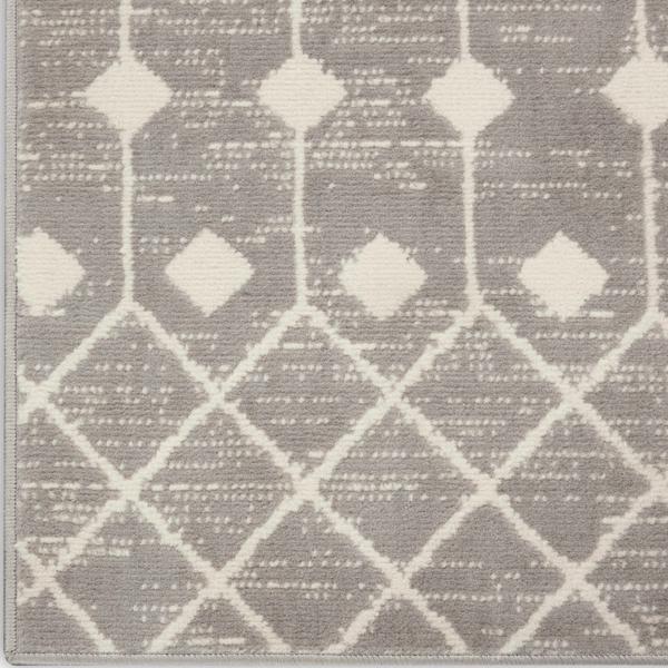nourison Grafix Distressed Moroccan Lattice Grey Rug GRF37 Home