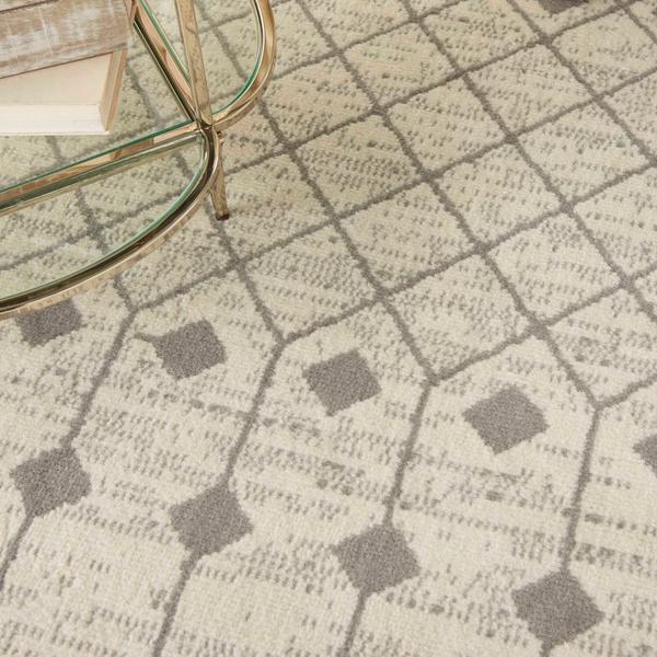 Nourison Grafix Distressed Moroccan Lattice Ivory/Grey Rug GRF37 Home