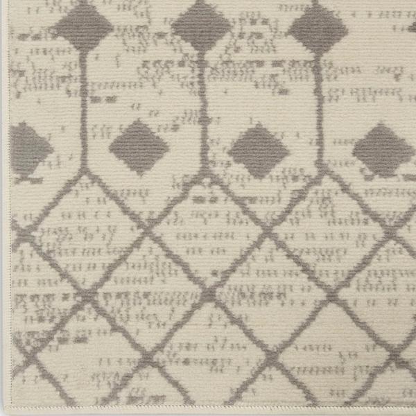 nourison Grafix Distressed Moroccan Lattice Ivory/Grey Rug GRF37 Home