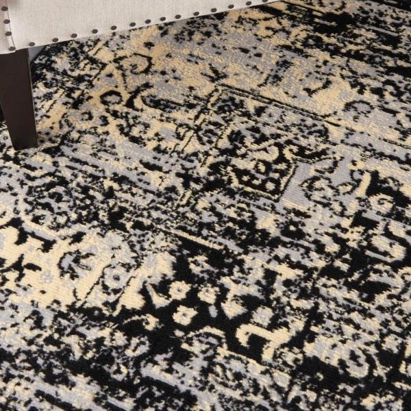 Nourison Grafix Distressed Persian Black Rug GRF14 Home
