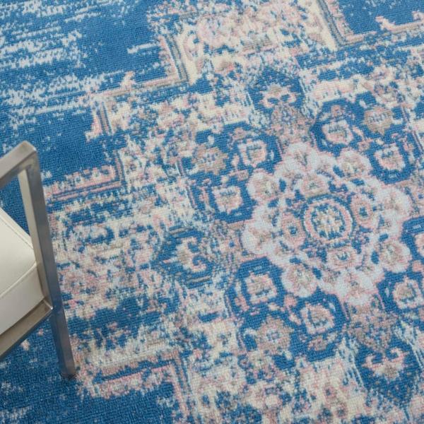 Nourison Grafix Distressed Persian Blue Rug GRF14 Home
