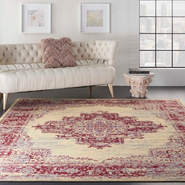Nourison Grafix Distressed Persian Cream/Red Rug GRF14 Home