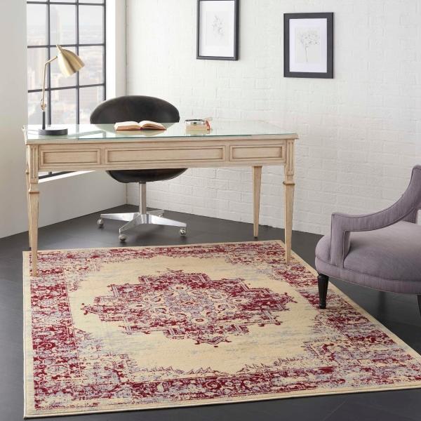 Nourison Grafix Distressed Persian Cream/Red Rug GRF14 Home