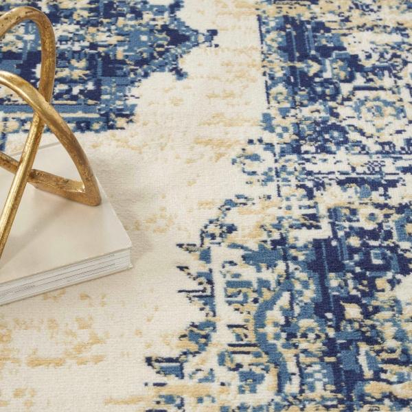 Nourison Grafix Distressed Persian Ivory/Blue Rug GRF14 Home