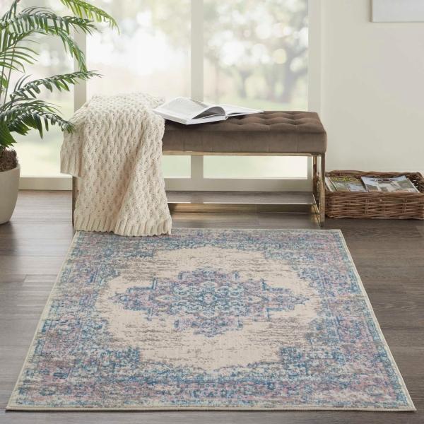 Nourison Grafix Distressed Persian Ivory/Pink Rug GRF14 Home