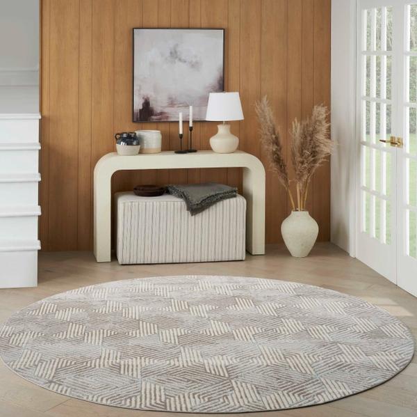 Nourison Grafix Grey Indoor Only Geometric Rug GRF39 Home