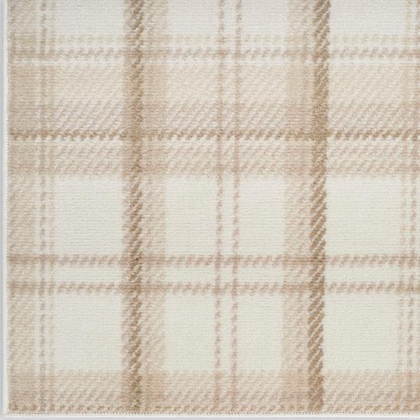 nourison Grafix Ivory Beige Indoor only Plaid Rug GRF03 Home
