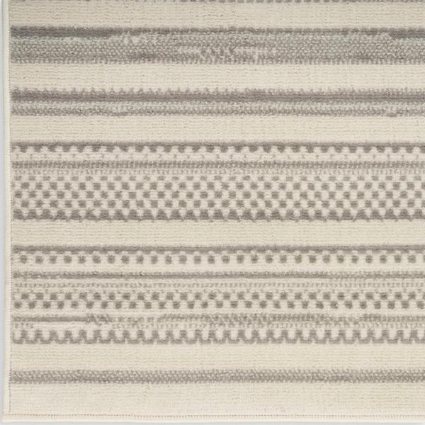 nourison Grafix Ivory Grey Indoor only Striped Rug GRF41 Home