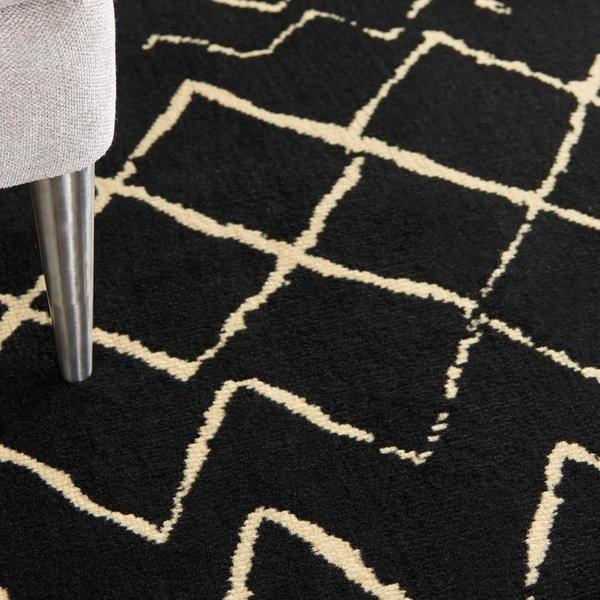 Nourison Grafix Moroccan Abstract Black Rug GRF04 Home