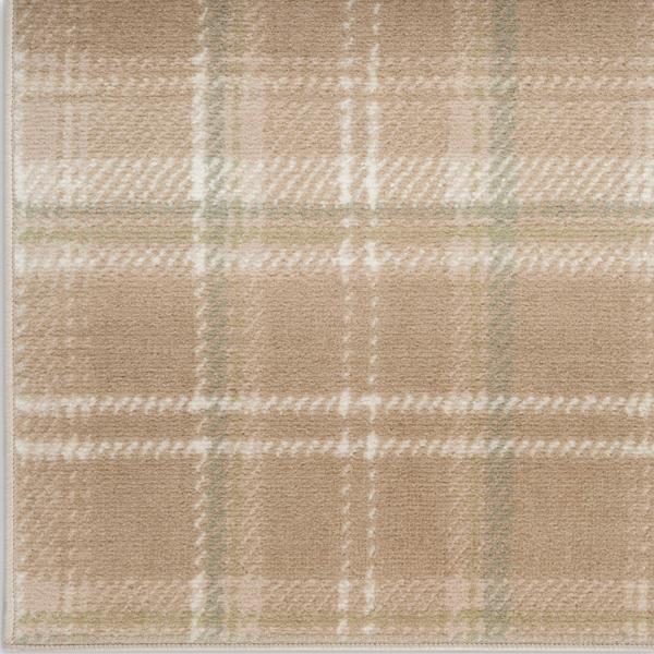 nourison Grafix Taupe Indoor only Plaid Rug GRF03 Home