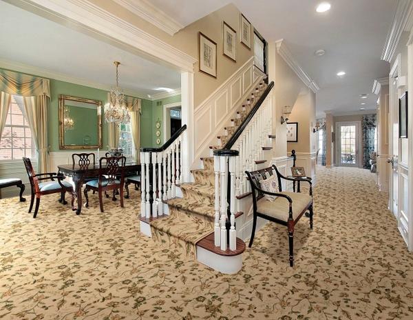 Nourison GRAND PARTERRE GRAND FLORA VA01 BEIGE BORDER BROADLOOM CARPET