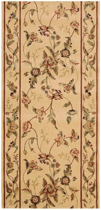 Nourison GRAND PARTERRE GRAND FLORA VA01 BEIGE RUNNER BROADLOOM CARPET