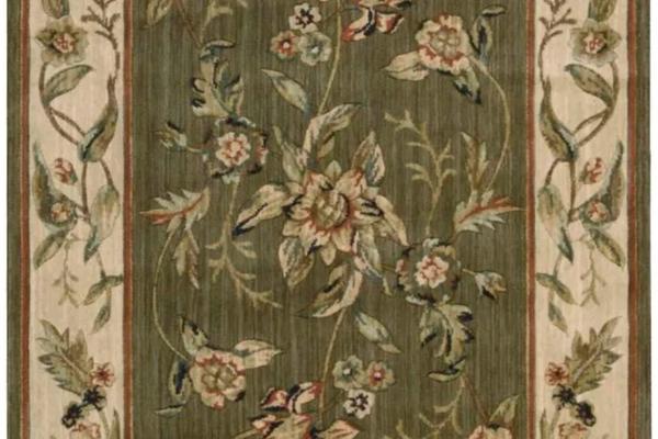 Nourison GRAND PARTERRE GRAND FLORA VA01 OLIVE RUNNER BROADLOOM CARPET