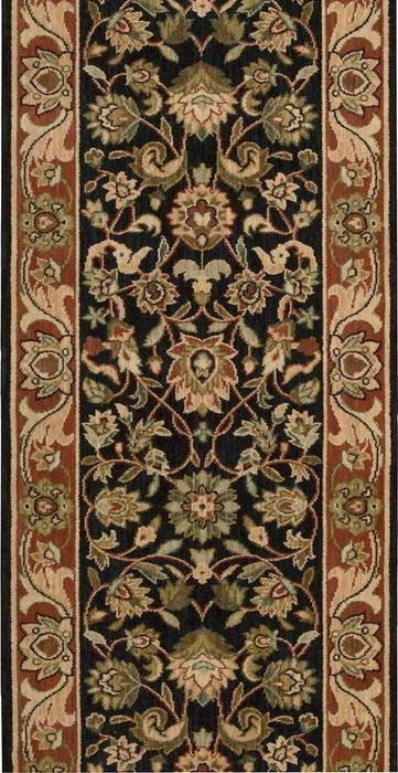 nourison GRAND PARTERRE GRAND KASHAN PT05 MIDNIGHT RUNNER BROADLOOM CARPET