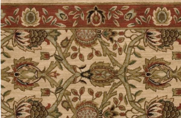 nourison GRAND PARTERRE KASHAN ELITE PT01 BEIGE BORDER BROADLOOM CARPET