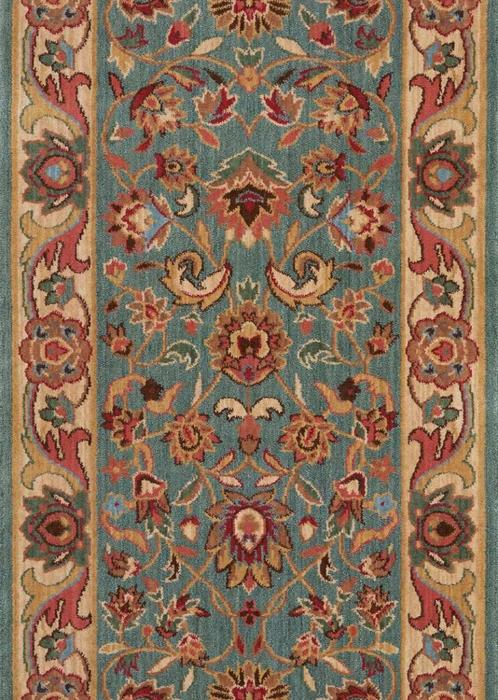 nourison GRAND PARTERRE KASHAN ELITE PT01 BLUE RUNNER BROADLOOM CARPET