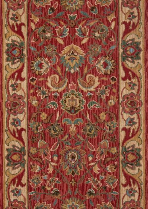 nourison GRAND PARTERRE KASHAN ELITE PT01 CAYENNE RUNNER BROADLOOM CARPET