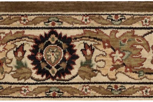 nourison GRAND PARTERRE KASHAN ELITE PT01 KHAKI BORDER BROADLOOM CARPET