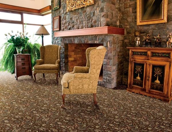 Nourison GRAND PARTERRE KASHAN ELITE PT01 KHAKI BROADLOOM BROADLOOM CARPET