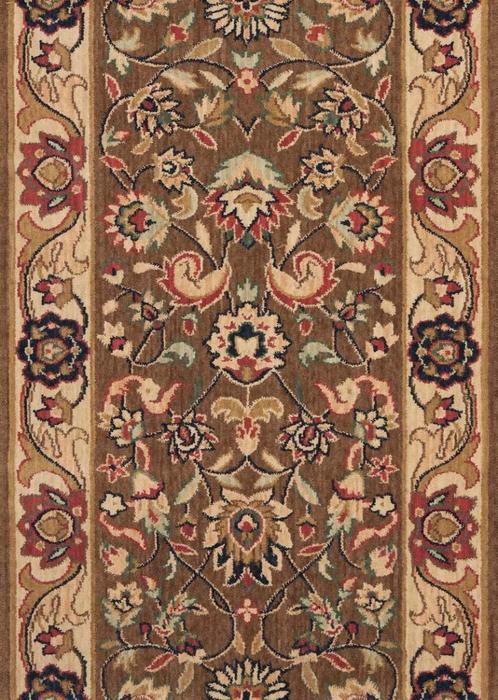 nourison GRAND PARTERRE KASHAN ELITE PT01 KHAKI RUNNER BROADLOOM CARPET