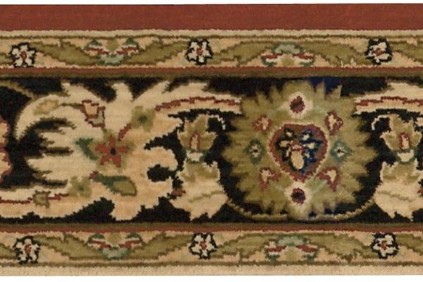 nourison GRAND PARTERRE KASHAN ELITE PT01 RUST BORDER BROADLOOM CARPET