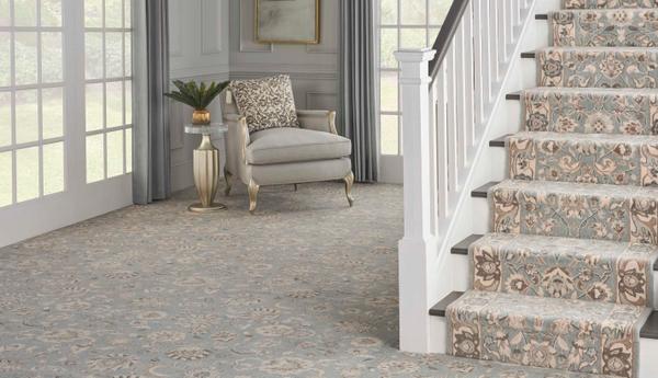 Nourison GRAND PARTERRE KASHAN ELITE PT01 SKY BROADLOOM