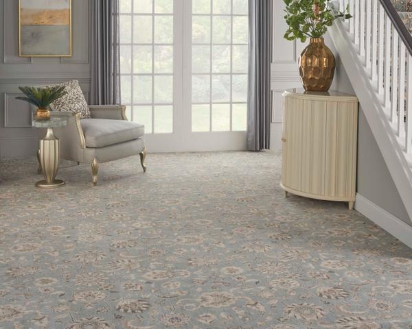 Nourison GRAND PARTERRE KASHAN ELITE PT01 SKY BROADLOOM