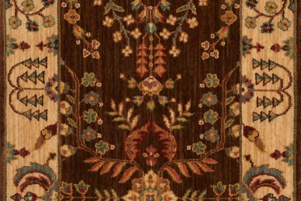 Nourison GRAND PARTERRE SAROUK PT02 BROWN RUNNER BROADLOOM CARPET