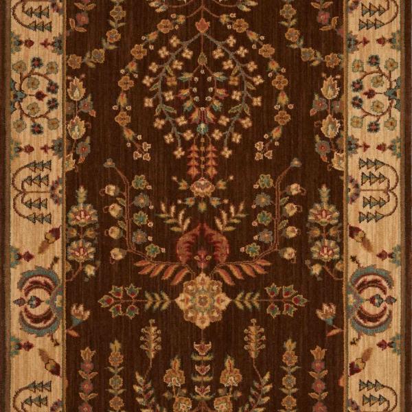 Nourison GRAND PARTERRE SAROUK PT02 BROWN RUNNER BROADLOOM CARPET