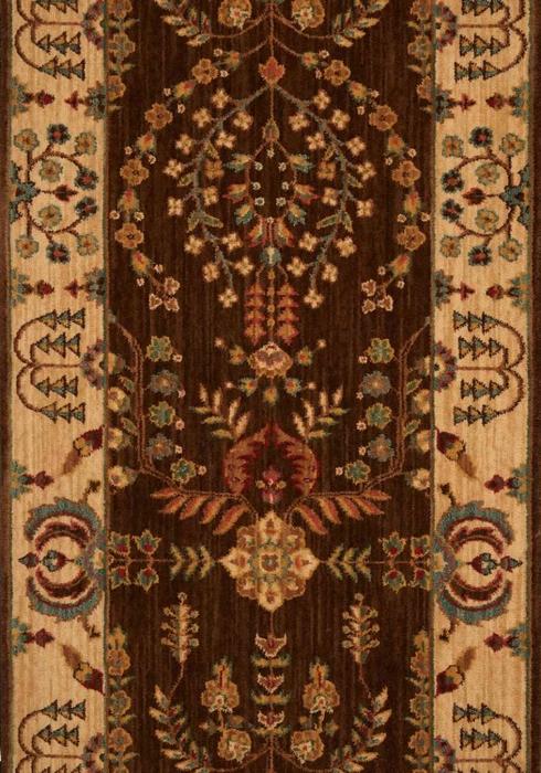 nourison GRAND PARTERRE SAROUK PT02 BROWN RUNNER BROADLOOM CARPET