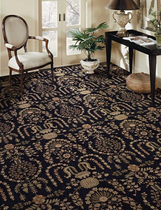 Nourison GRAND PARTERRE SAROUK PT02 MIDNIGHT BORDER BROADLOOM CARPET