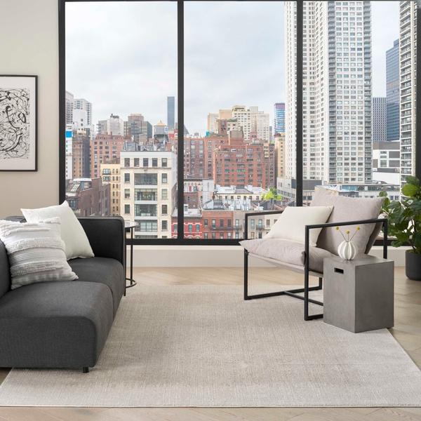 nourison Grand Street Ivory Beige Indoor only Abstract Rug GRN03