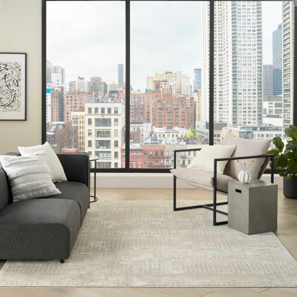 nourison Grand Street Ivory Beige Indoor only Abstract Rug GRN02