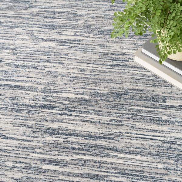 Nourison Grand Street Ivory Blue Indoor Only Abstract Rug GRN04