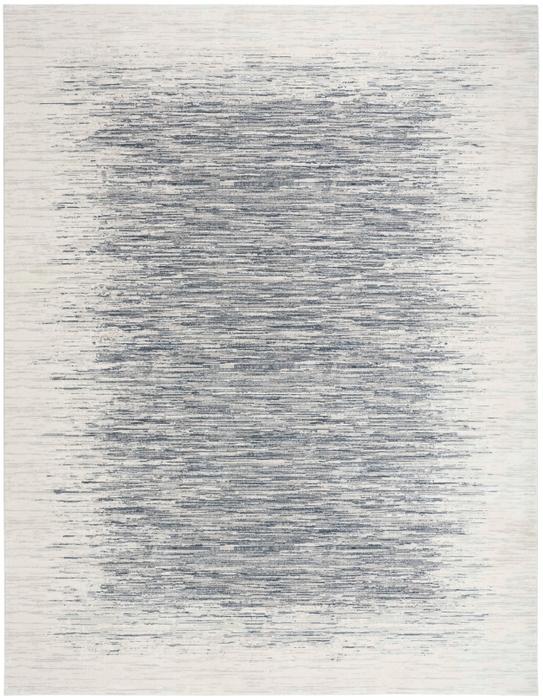 Nourison Grand Street Ivory Blue Indoor Only Abstract Rug GRN04