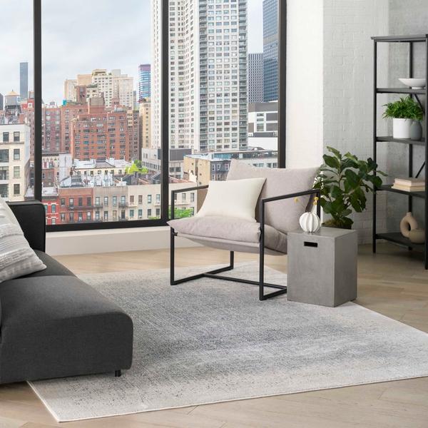 Nourison Grand Street Ivory Blue Indoor Only Abstract Rug GRN03