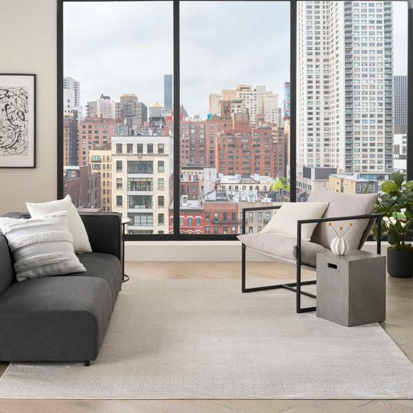 nourison Grand Street Ivory Indoor only Geometric Rug GRN01