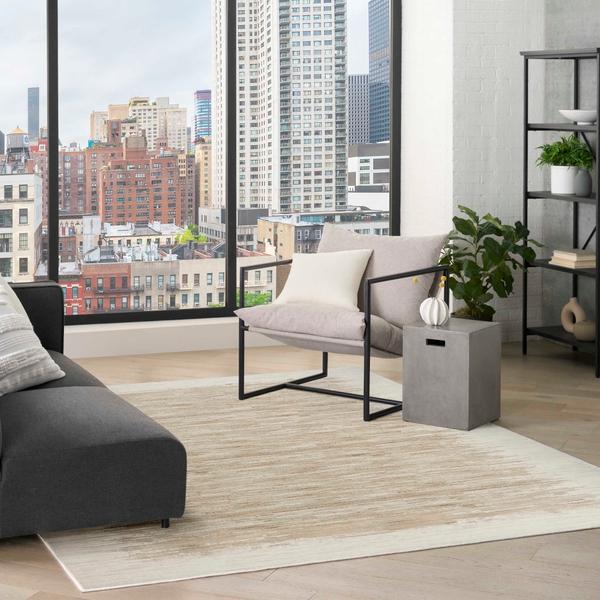 Nourison Grand Street Ivory Taupe Indoor Only Abstract Rug GRN04