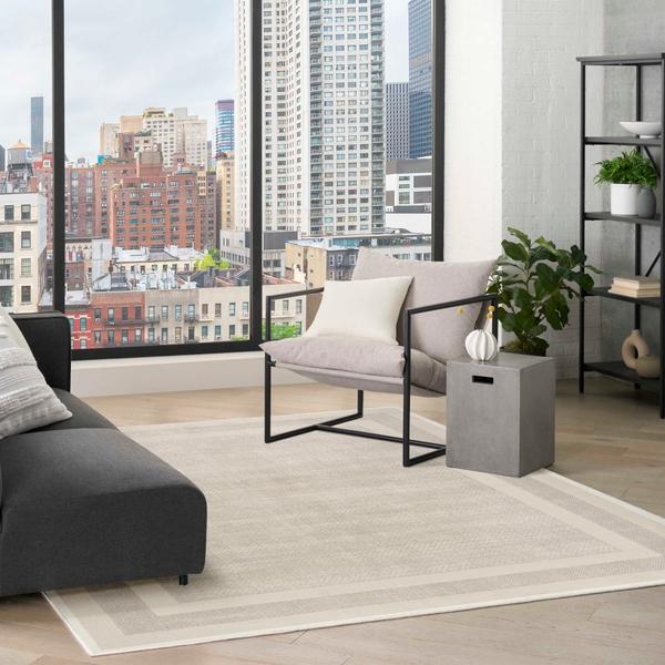 Nourison Grand Street Ivory Taupe Indoor Only Geometric Rug GRN05